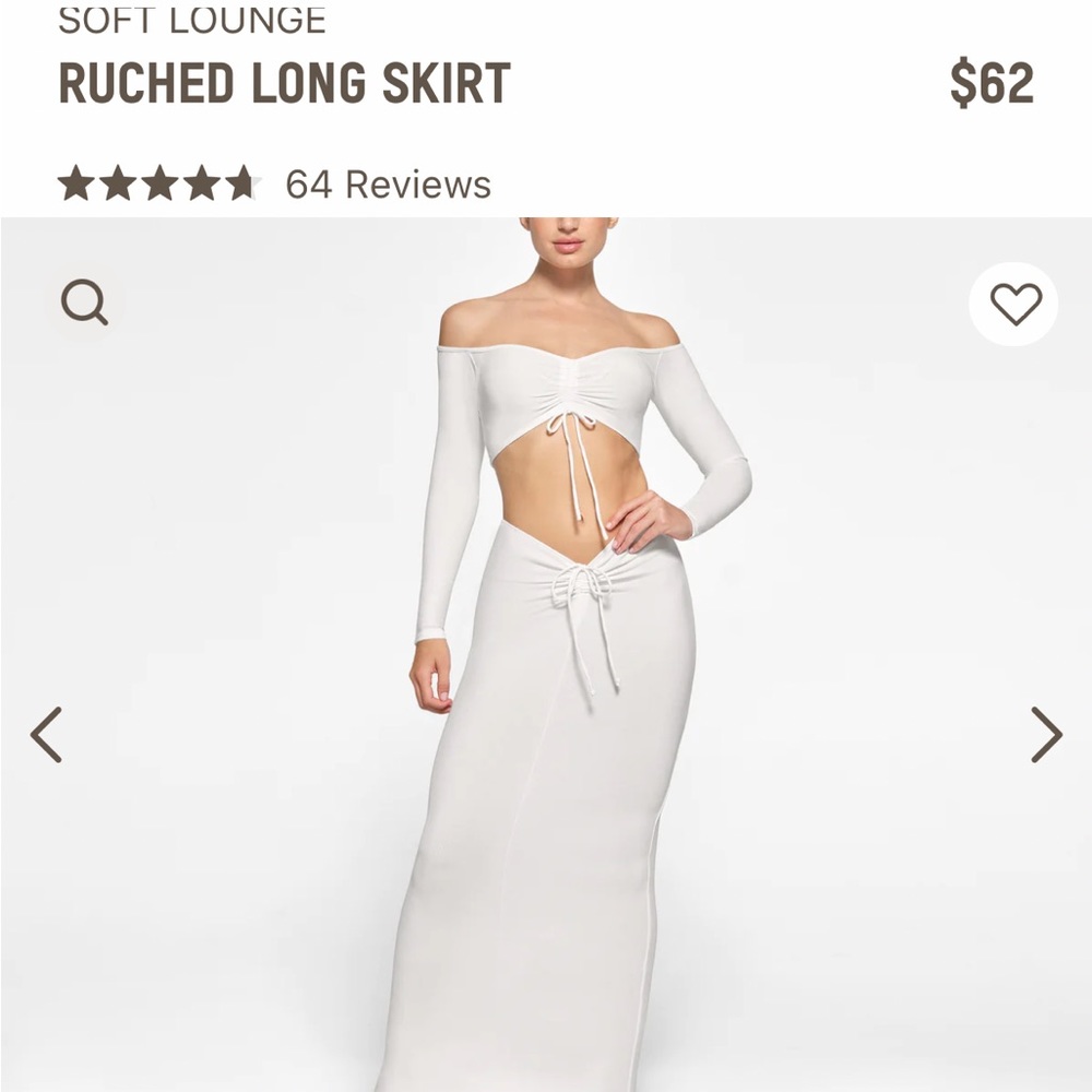 Large SKIMS “marble” long lounge skirt.
